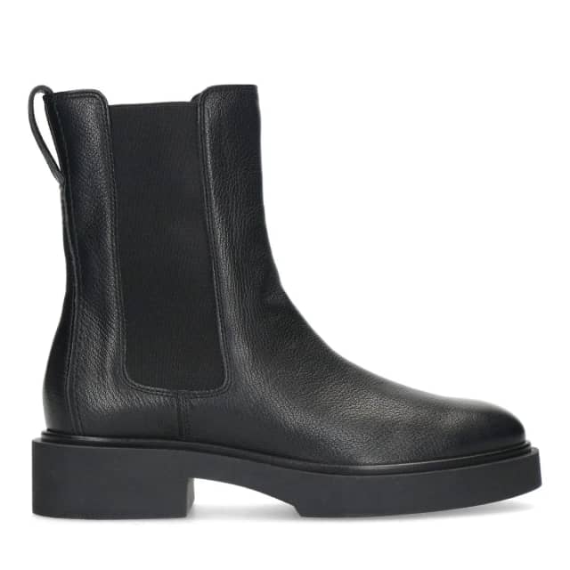 Manfield Zwarte Leren Chelsea Boots