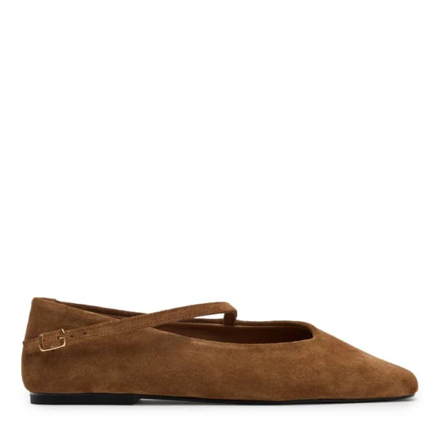 Sacha Taupe suède ballerina's