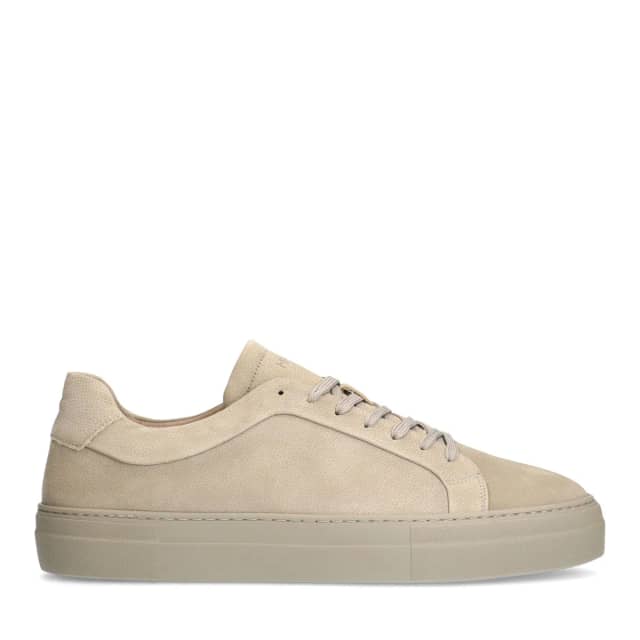 Manfield Beige Nubuck Sneakers Met Veters