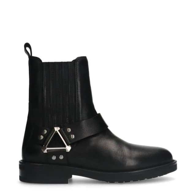 Sacha Zwarte leren biker boots