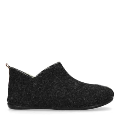 Manfield Manfield Donkergrijze Pantoffels