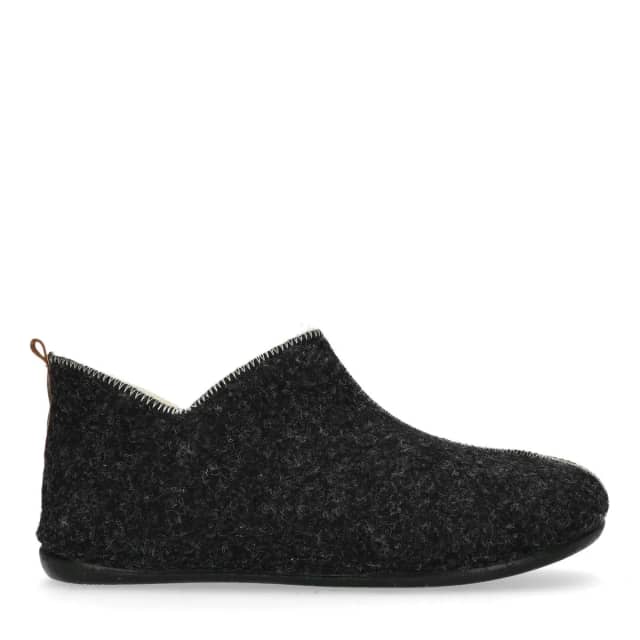 Manfield Donkergrijze Pantoffels
