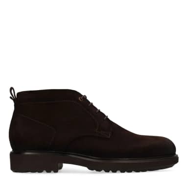 Manfield Bruine Suède Veterschoenen