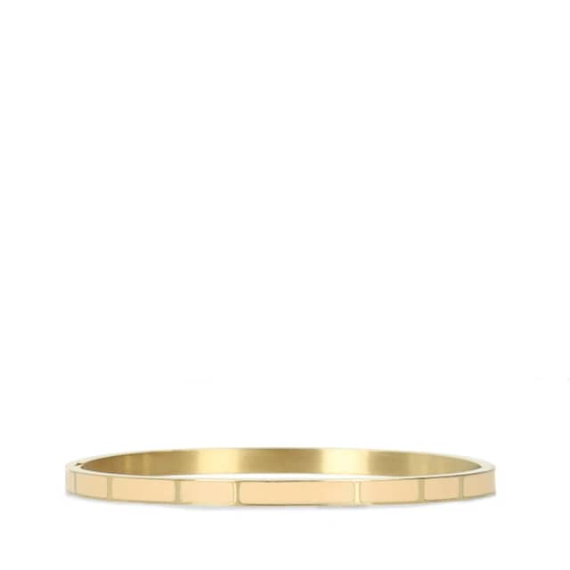 Manfield Gouden Stalen Armband Met Roze Details