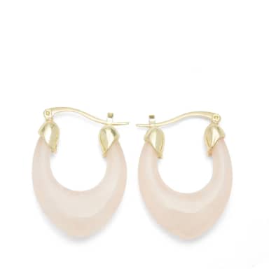 Manfield Beige Oorbellen Met Gouden Sluiting