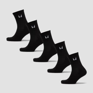 MP Unisex Crew Socks (5 Pack) - Black - UK
