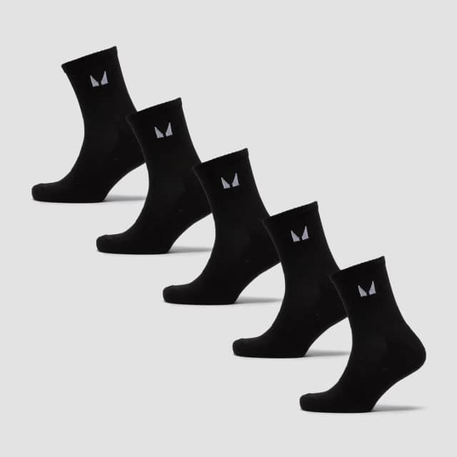 Myprotein MP Unisex Crew Socks (5 Pack) - Black - UK