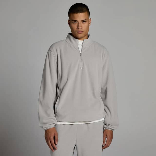 Myprotein MP Heren Fleece 1/4 Rits - Sustained Grijs
