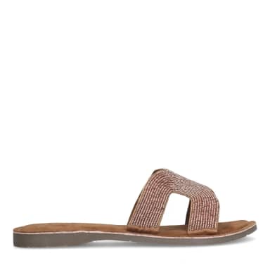 Manfield Manfield Roze Kralen Slippers
