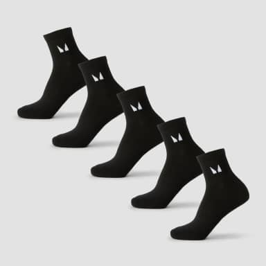 MP Unisex Enkelsokken (5 Pack) - Zwart - UK