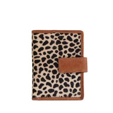 Manfield Manfield Portemonnee Met Leopard Print Met Drukknoop