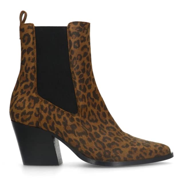 Manfield Panterprint Leren Cowboy Laarzen Met Blokhak Van 7 Cm