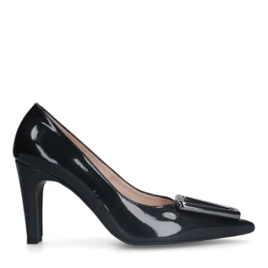 Manfield Zwarte Lakleren Pumps Met Naaldhak Van 9 Cm