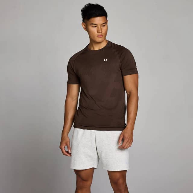 Myprotein MP Heren Tempo Pillar Graphic Seamless T-Shirt - Cacao