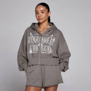MP Dames Lift Grafische Lifestyle Hoodie met Rits - Dark Truffle