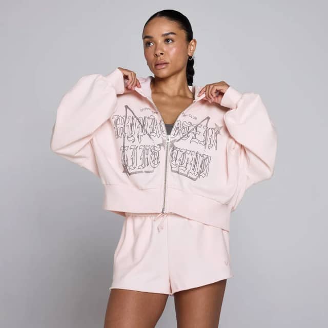 Myprotein MP Dames Lift Graphic Lifestyle Hoodie met Rits - Babyroze