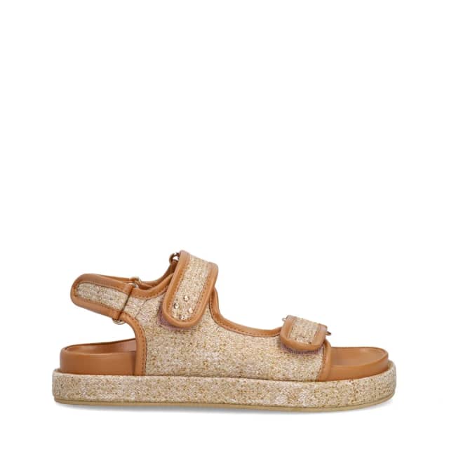 Sacha Beige raffia sandalen