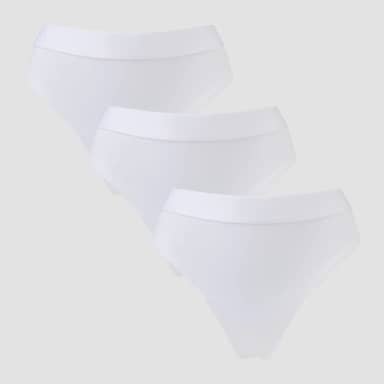 Myprotein MP middelhoge string voor dames (verpakking met 3 stuks) - Wit