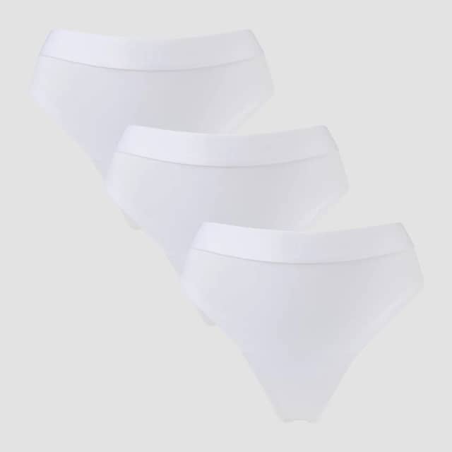 Myprotein MP middelhoge string voor dames (verpakking met 3 stuks) - Wit