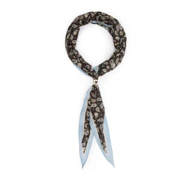 Manfield Manfield Bruin Sjaaltje Met Wit En Blauwe Details
