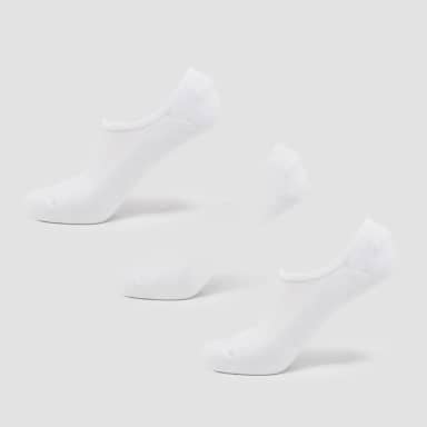 MP Unisex Invisible Socks (3 Pack) - White - UK