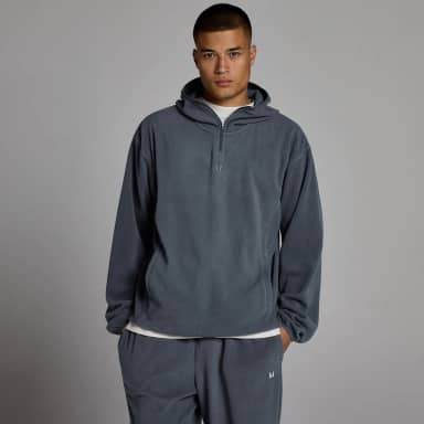 MP Heren Fleece 1/4 Rits Hoodie - Graniet
