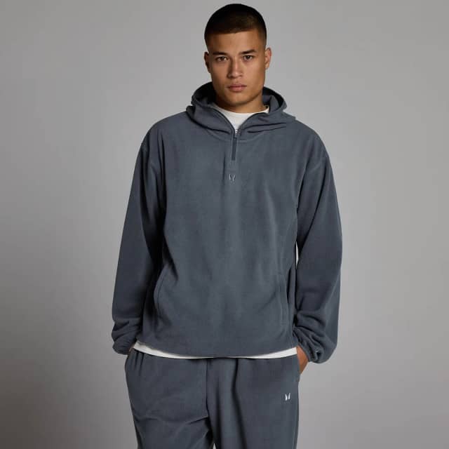 Myprotein MP Heren Fleece 1/4 Rits Hoodie - Graniet