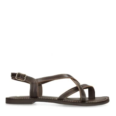 Bruine leren sandalen