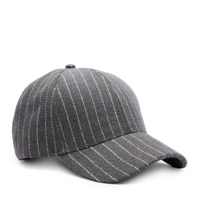 Manfield Grijs Met Witte Gestreepte Pet
