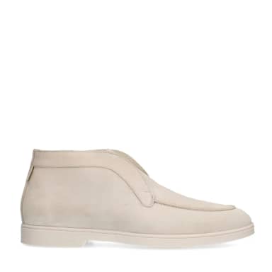 Manfield Beige Suède Boots Met Elastieke Sluiting