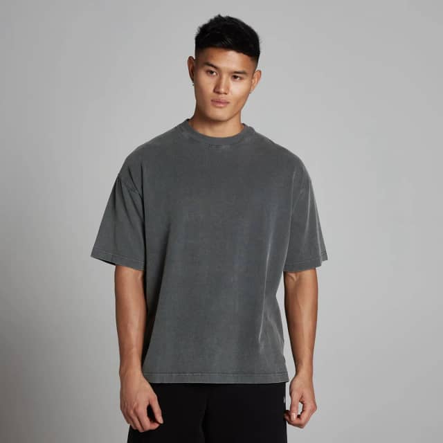 Myprotein MP Heren Washed Oversized Katoenen T-Shirt - Donkergrijs