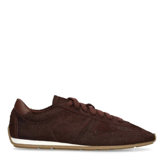 Sacha Burgundy pony hair sneakers