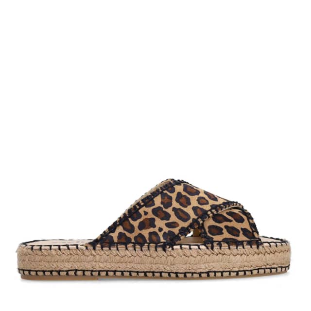 Sacha Suède leopard plateau slippers