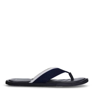 Manfield Manfield Donkerblauwe Canvas Slippers