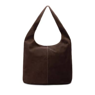 Manfield Manfield Donkerbruine Suède Shopper Met Ritssluiting