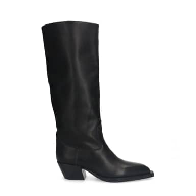 Zwarte leren cowboylaarzen