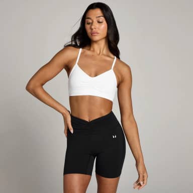 Myprotein MP Tempo sportbeha met geplooide voorzijde - Wit