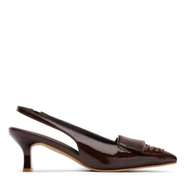 Bruine lak slingbacks