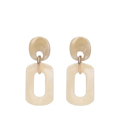 Manfield Manfield Beige Oorbellen