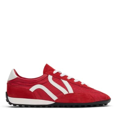 Rode suède sneakers