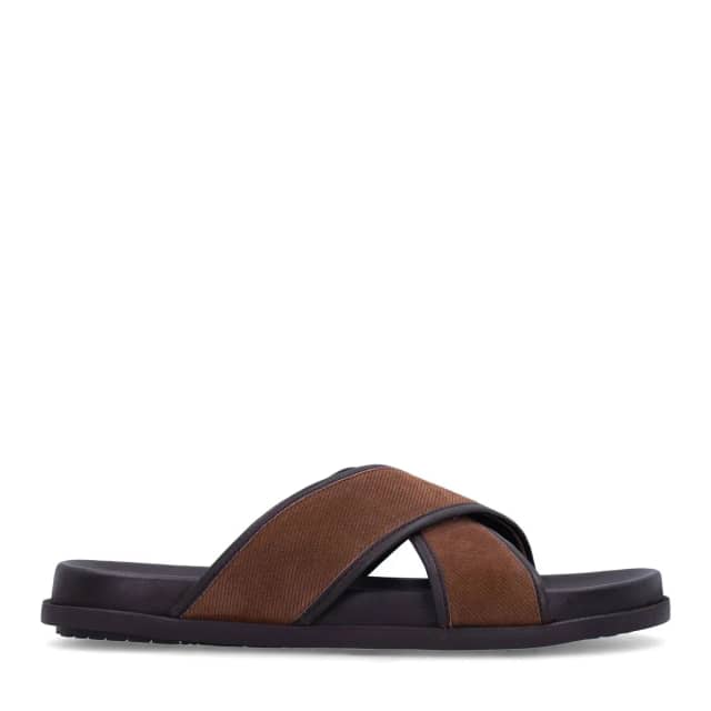 Manfield Bruine Suède Slippers