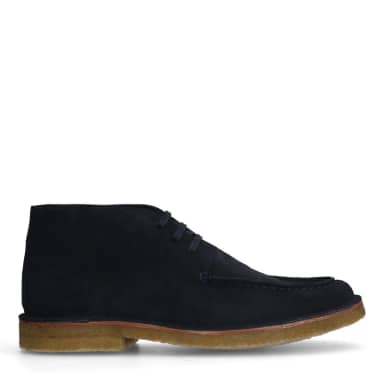 Manfield Manfield Blauwe Suède Veterboots