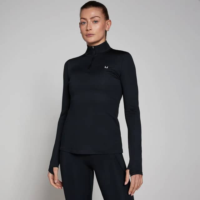 Myprotein MP Training sporttrui met kwartrits voor dames - Zwart