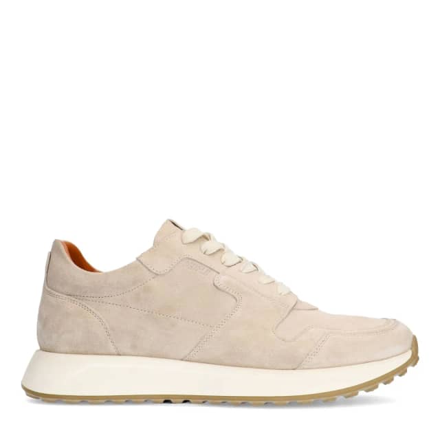 Manfield Beige Suède Sneakers Met Veters