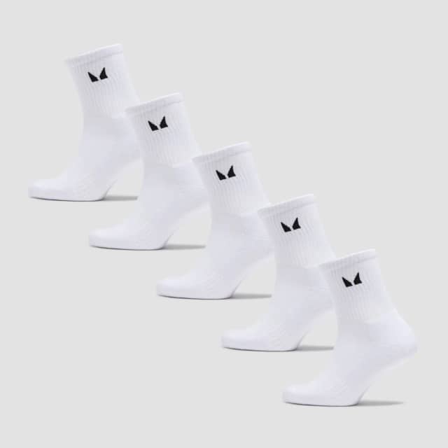 Myprotein MP Unisex Crew Socks (5 Pack) - White - UK