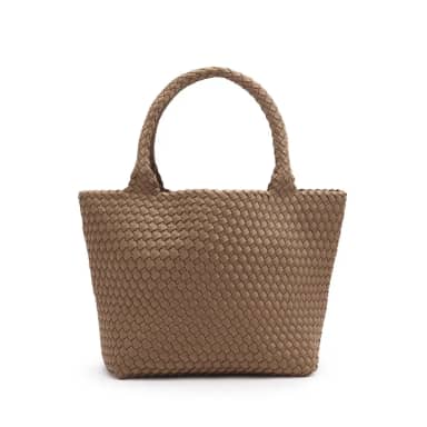 Manfield Manfield Taupe Gevlochten Handtas