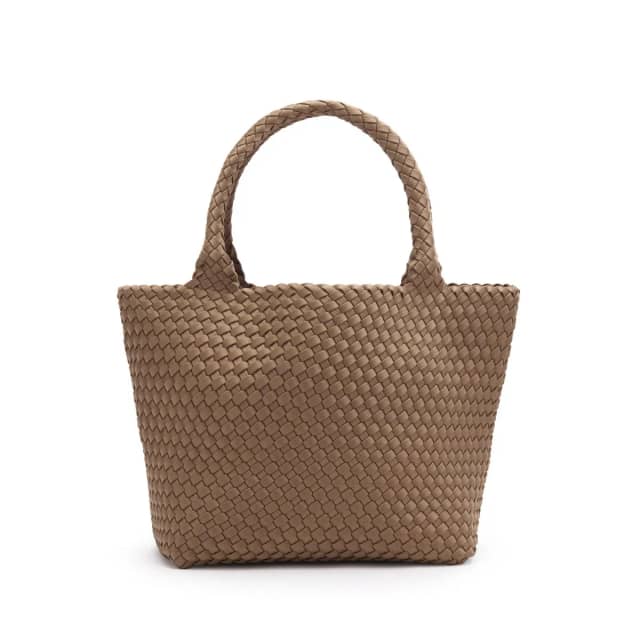 Manfield Taupe Gevlochten Handtas