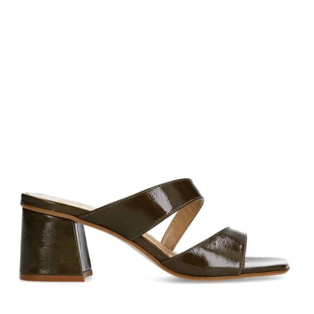 Sacha Groene lakleren sandalen met hak
