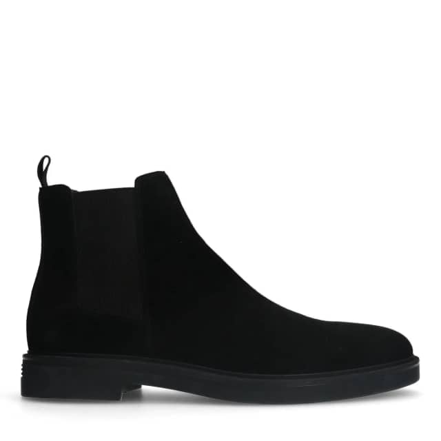 Manfield Zwarte Suède Chelsea Boots