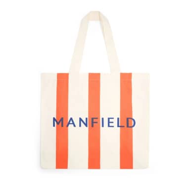 Manfield Oranje en wit gestreepte Manfield shopper